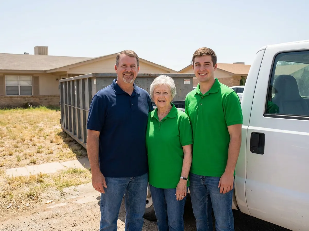 Dump & Done Rentals dumpster rental service team in Midland, TX